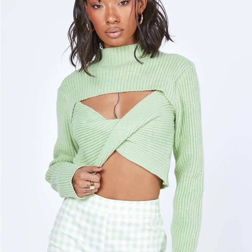 NWT Princess Polly Halia Green Sweater - Picture 1 of 6